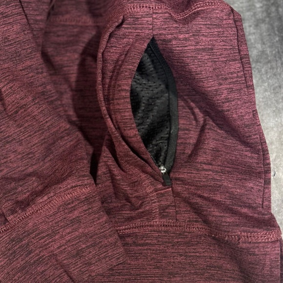 01. ALGO Performance Heathered Cranberry Hoodie [M21] - Picture 6 of 9